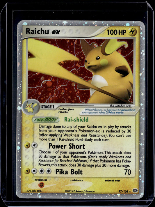 Raichu ex Emerald #97/106 Holofoil Pokémon Card (front)