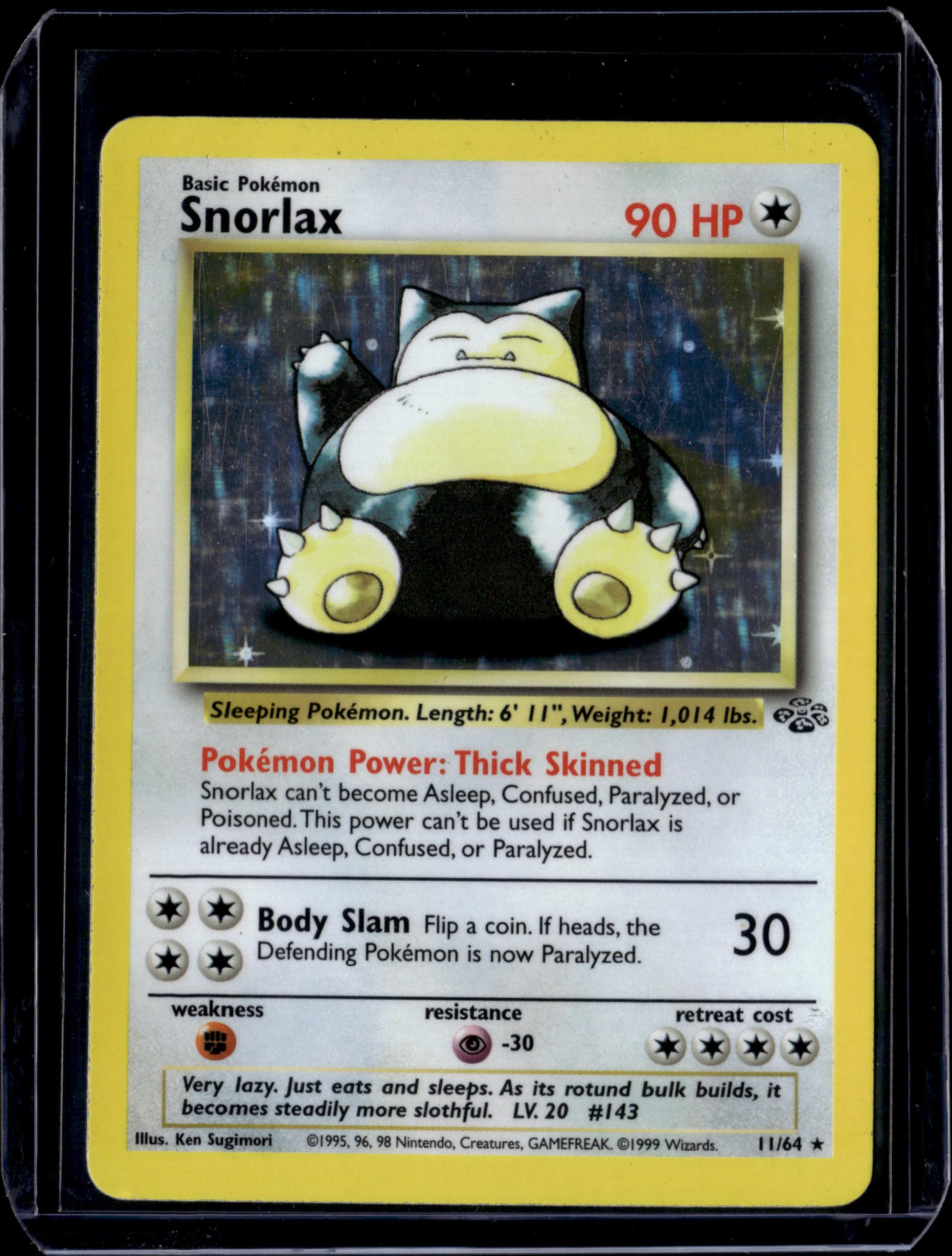 Snorlax (11) Jungle #11/64 Unlimited Holofoil Pokémon Card (front)