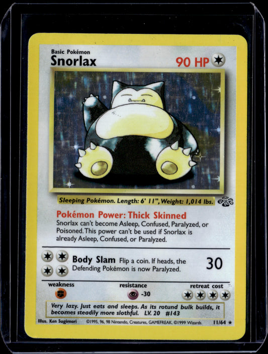 Snorlax (11) Jungle #11/64 Unlimited Holofoil Pokémon Card (front)