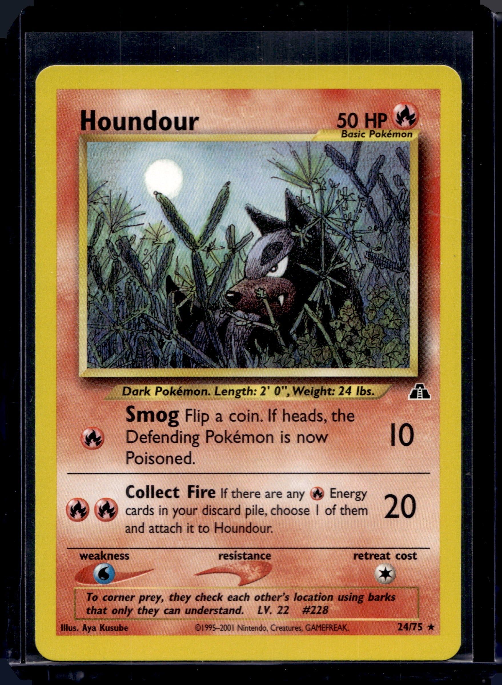 Houndour (24) Neo Discovery #24/75 Unlimited Pokémon Card (front)