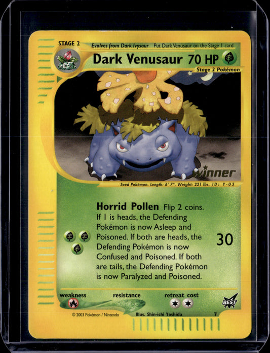Dark Venusaur - 7 [Winner] Best of Promos #007/009 Normal Pokémon Card (front)