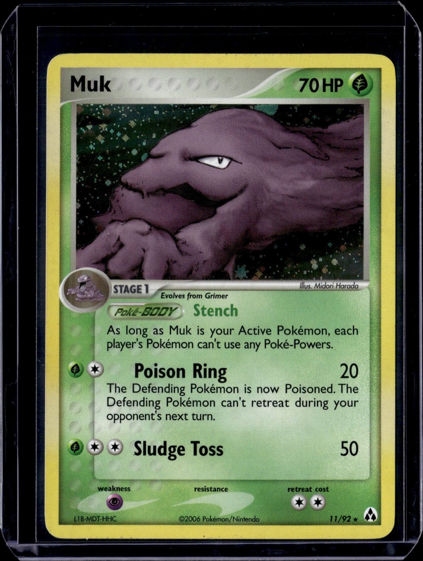 Muk Legend Maker #11/92 Holofoil Pokémon Card (front)