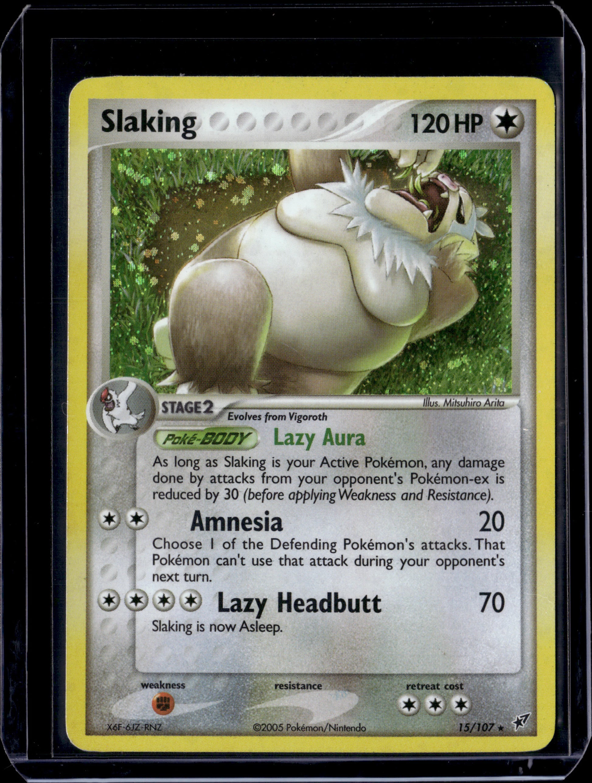 Slaking Deoxys #15/107 Holofoil Pokémon Card (front)