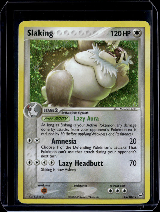 Slaking Deoxys #15/107 Holofoil Pokémon Card (front)