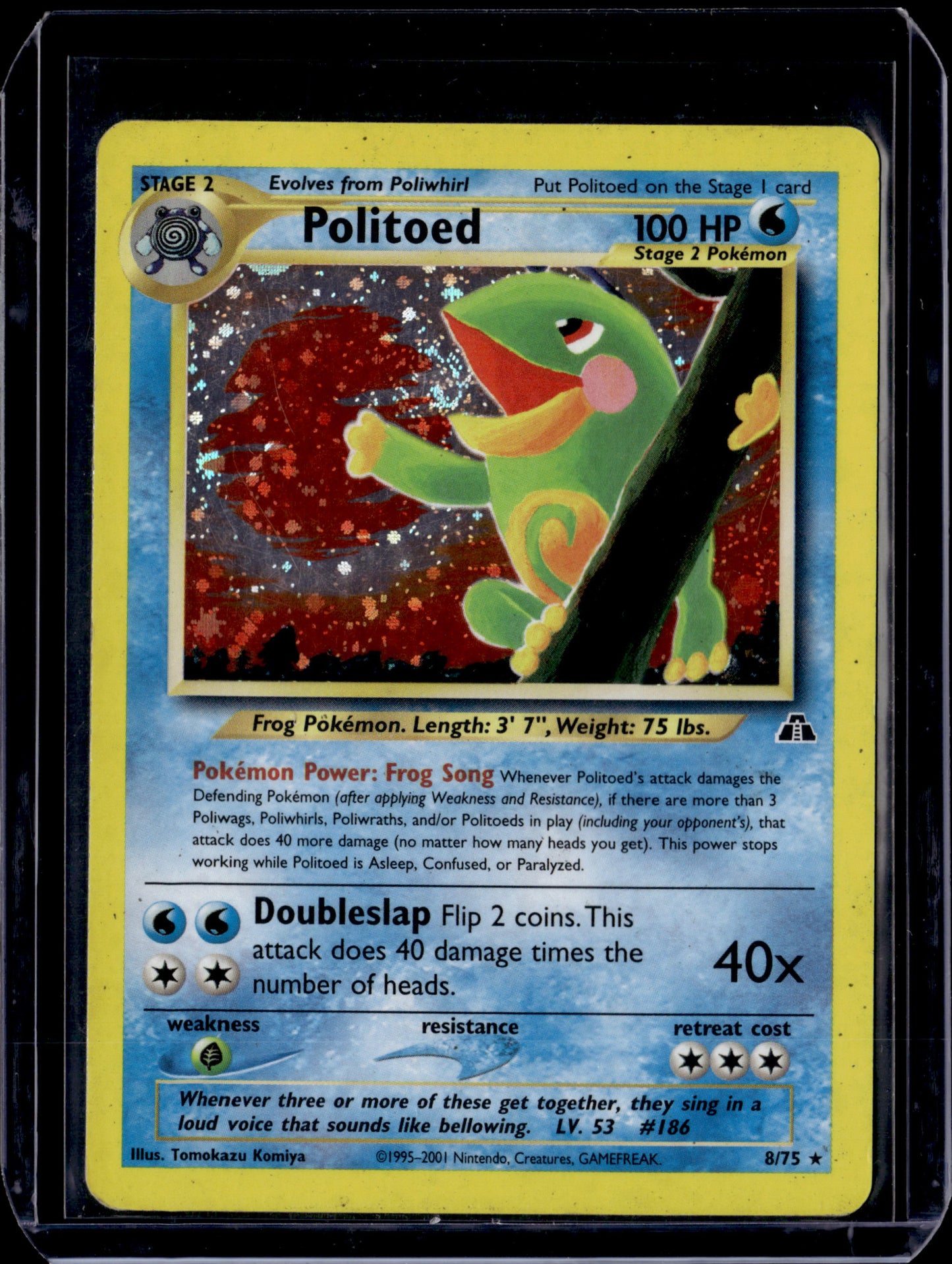 Politoed (8) Neo Discovery #08/75 Unlimited Holofoil Pokémon Card (front)